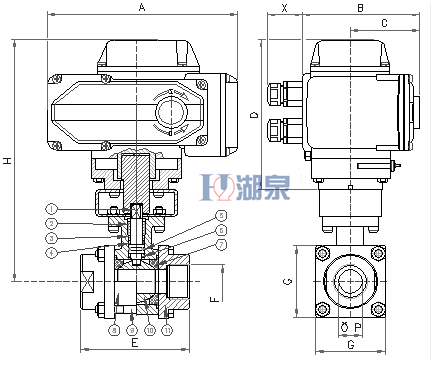 電動絲扣球閥Q911F-16P型號，圖片，原理
